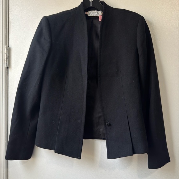 Vintage The Villager 100% Pure Wool Black Blazer Sz 10 - Picture 1 of 13